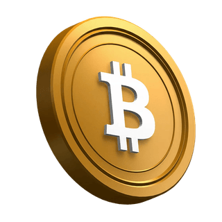 Hero bölümü tasarımında açılı konumda yer alan Bitcoin (BTC) coin görseli